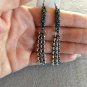 Handmade silver and grey Byzantine dangle earrings