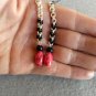 Handmade pink and black dangle earrings