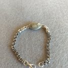 Handmade grey, black bead chain bracelet