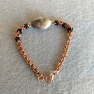 Handmade black and Copper bead, chain bracelet