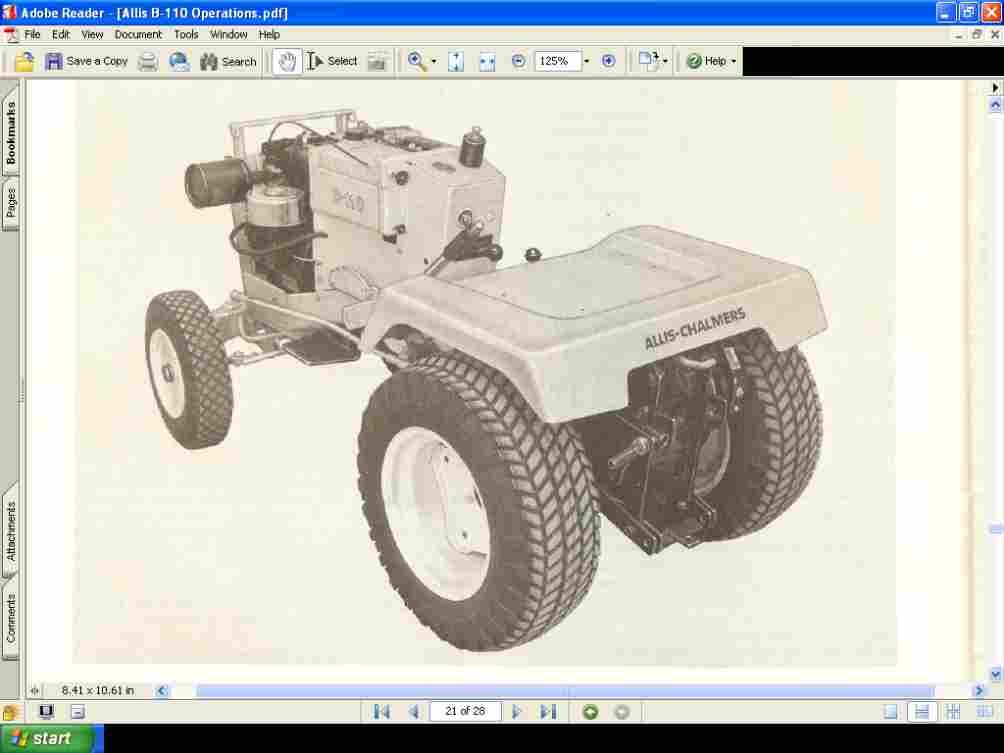 ALLIS CHALMERS B110 B110 TRACTOR & IMPLEMENT MANUALs