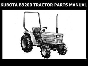 KUBOTA B9200 TRACTOR OPERATIONS MANUAL for B 9200 B9200HST Maintenance