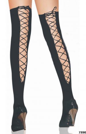 black knee back cross lacing socks sexy summer stockings