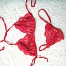 3pcs can mix color Red with black flower lace bikini lingerie Erotic Exotic Adult Lingerie