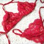3pcs can mix color Red with black flower lace bikini lingerie Erotic Exotic Adult Lingerie