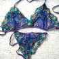 3pcs price can mix color purple with flower lace bikini lingerie with g-string teddy underwear