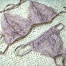 3pcs can mix color light brown with sliver flower lace bikini lingerie with g-string teddy underwear