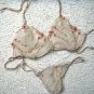 3pcs can mix color light brown with sliver flower lace bikini lingerie with g-string teddy underwear