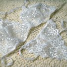 3pcs can mix pure white with sliver flower lace bikini lingerie with g-string teddy underwear