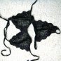 3pcs can mix pure black flower lace bikini lingerie with g-string teddy underwear