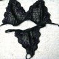 3pcs can mix pure black flower lace bikini lingerie with g-string teddy underwear