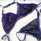 3pcs price can mix purple with flower lace bikini lingerie with g-string teddy underwear