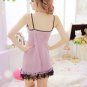 Light purple camisole romantic low cut with black trim little split hemline sexy baby dolls