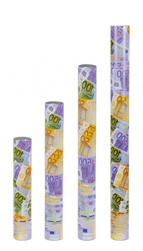 Dollar/Euro party  popper, custom-made party popper