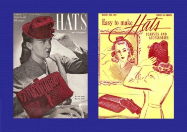 1940's Easy to Make Hats and Accessories - Shawls, Bags, Snoods - 2 Books Crochet Tutorials .pdf