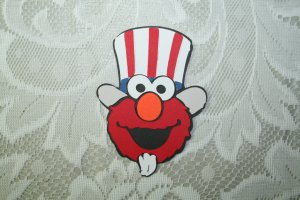 Elmo wearing his uncle Sam hat die cut