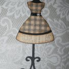 BLACK AND CREAM CHECKERED DRESSFORM/DRESS DIE CUT