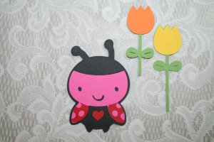 LADY BUG AND FLOWER DIE CUTS