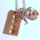 LOVE is KEY Handstamped Charm Necklace