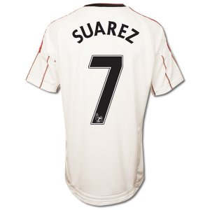 LIVERPOOL Away Size M LUIS SUAREZ #7 New White 2010-2011