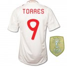 SPAIN Away Size XL TORRES #9 +World Champions Patch New White 2011
