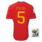 SPAIN Home Size XL Carles PUYOL +World Cup 2010 Patch New