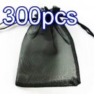 Black 4.7x6.5inch(12x17cm) Organza Bag Pouch for Gift Jewelry Solid Color