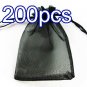 Black 6.5x9inch(17x23cm) Organza Bag Pouch for Gift Jewelry Solid Color