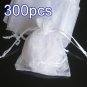 300pcs White 4.5x6.5inch(12x17cm) Organza Bag Pouch for Gift Jewelry Solid Color