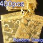 400pcs Yellow 2.7x3.5inch(7x9cm) Organza Bag Pouch for Gift Jewelry Random Design