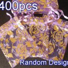 400pcs Lilac Purple 2.7x3.5inch(7x9cm) Organza Bag Pouch for Gift Jewelry Random Design