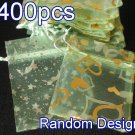 400pcs Light Green 2.7x3.5inch(7x9cm) Organza Bag Pouch for Gift Jewelry Random Design