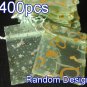 400pcs Light Green 2.7x3.5inch(7x9cm) Organza Bag Pouch for Gift Jewelry Random Design