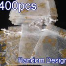 400pcs White 2.7x3.5inch(7x9cm) Organza Bag Pouch for Gift Jewelry Random Design