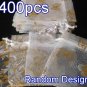 400pcs White 2.7x3.5inch(7x9cm) Organza Bag Pouch for Gift Jewelry Random Design