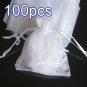 100pcs Ivory 7.8x11.8inch(20x30cm) Organza Bag Pouch for Gift Jewelry Solid Color