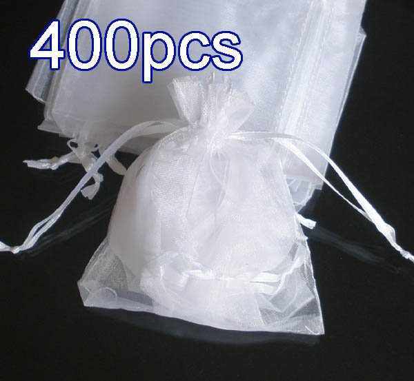 400pcs Ivory 2.7x3.5inch(7x9cm) Organza Bag Pouch for Gift Jewelry Solid Color