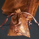 400pcs Brown 2.7x3.5inch(7x9cm) Organza Bag Pouch for Gift Jewelry Solid Color