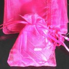 400pcs Hot Pink 4.7x3.5inch(12x9cm) Organza Bag Pouch for Gift Jewelry Solid Color