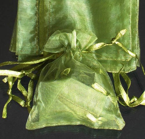 100pcs Olive Green 7.8x11.8inch(20x30cm) Organza Bag Pouch for Gift Jewelry Solid Color