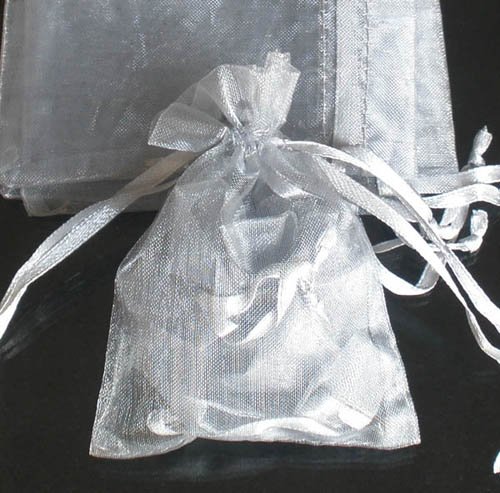 100pcs Silver Gray 7.8x11.8inch(20x30cm) Organza Bag Pouch for Gift Jewelry Solid Color