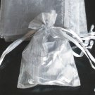 300pcs Silver Gray 4.5x6.5inch(12x17cm) Organza Bag Pouch for Gift Jewelry Solid Color