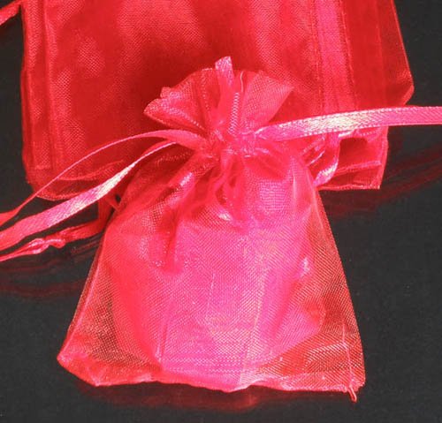 400pcs Red 4.7x3.5inch(12x9cm) Organza Bag Pouch for Gift Jewelry Solid Color