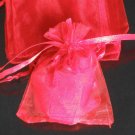 400pcs Red 4.7x3.5inch(12x9cm) Organza Bag Pouch for Gift Jewelry Solid Color