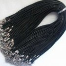 100pcs waxed robbin silk jewelry pendant 2mm black cords with clasp for necklace cord2
