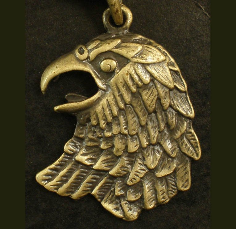 Alloy zinic brass ferocious eagle hawk king of birds head pendant Necklace Braid Cord EB14
