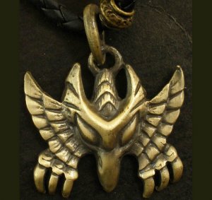 Alloy zinic brass ferocious eagle hawk king of birds head pendant Necklace Braid Cord EB16