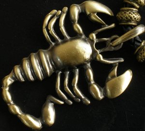 Alloy zinic brass ferocious malicious scorpion vinegarroon pendant Necklace Braid Cord EB1004