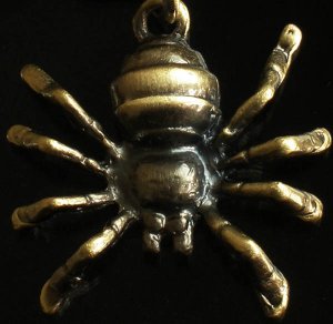 Alloy zinic brass Desert Poisonous Araneid Spider pendant Necklace Braid Cord EB1005