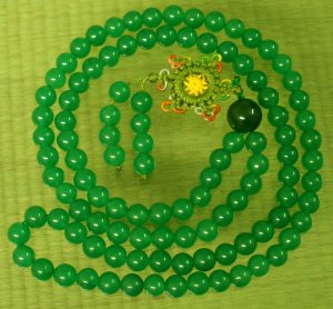 Malaysia Green Jade 108 0.3inch Beads Necklace